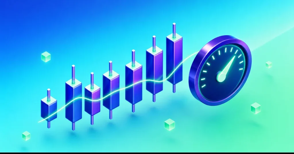 Indicador RSI graficado debajo de un gráfico de forex EUR/USD, oscilando entre zonas de sobrecompra y sobreventa a lo largo de una sesión de trading