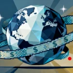 Abstract visualization of global currencies trading against each other